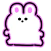 Емодзі телеграм Neon Bunny