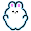 Эмодзи телеграм Neon Bunny