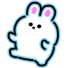 Емодзі телеграм Neon Bunny