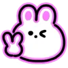 Neon Bunny emoji ✌