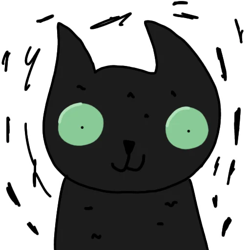 Чёрный кот  stiker 😳