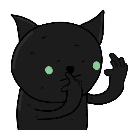 Telegram Sticker «Чёрный кот» 🖕