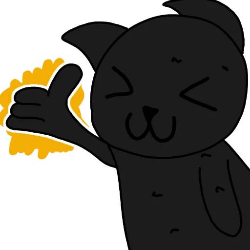 Чёрный кот emoji 👍