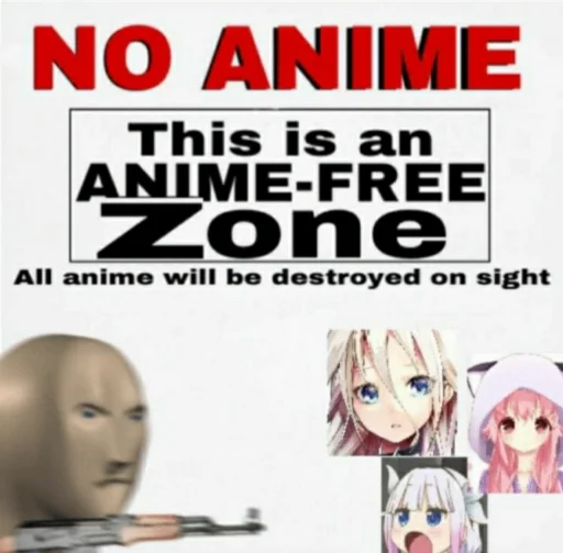 Стикер No Anime ❌