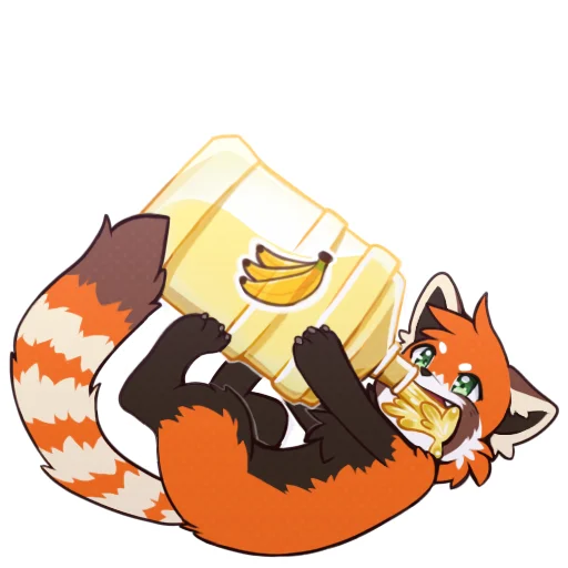 Telegram stiker «Red Panda - By nyanpizza» 🍌