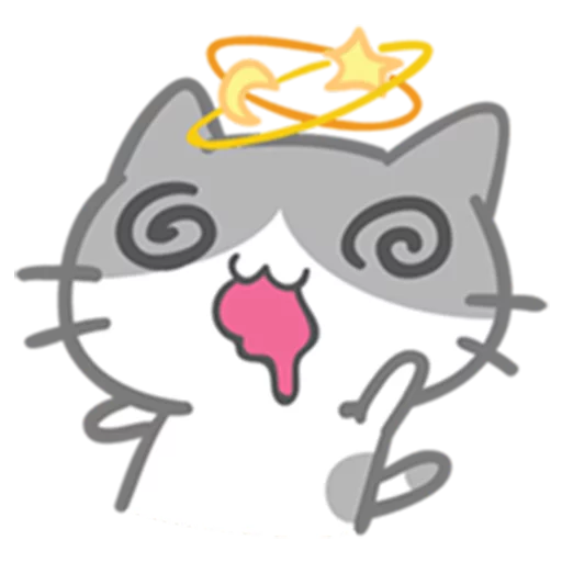 Telegram Sticker «What does the cat say ... Meow» 😵