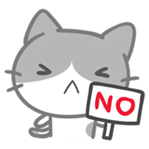 Telegram Sticker «What does the cat say ... Meow» 👎