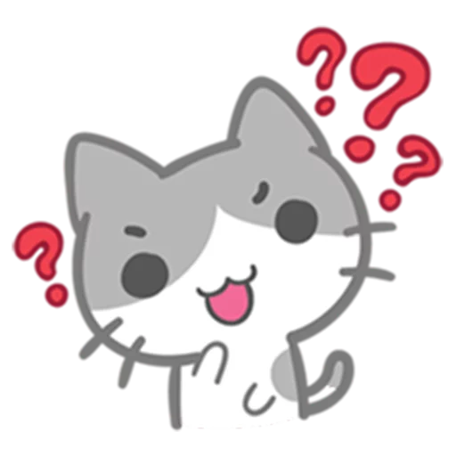 Telegram Sticker «What does the cat say ... Meow» ❓