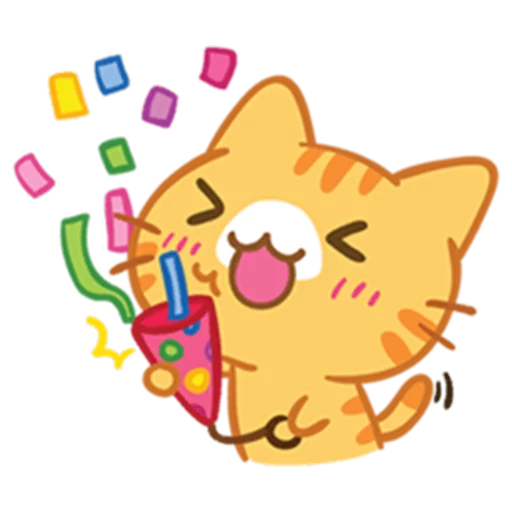 Telegram Sticker «What does the cat say ... Meow» 🎉