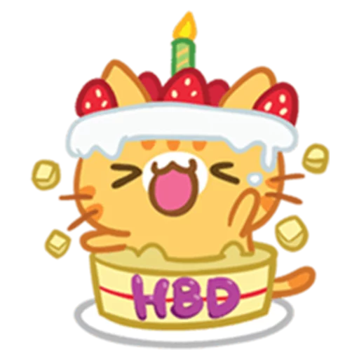 What does the cat say ... Meow  sticker 🎂