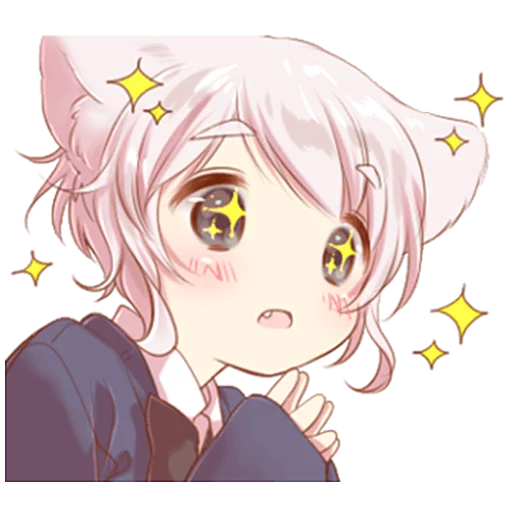Telegram Sticker «Cute cat ear boy» ✨