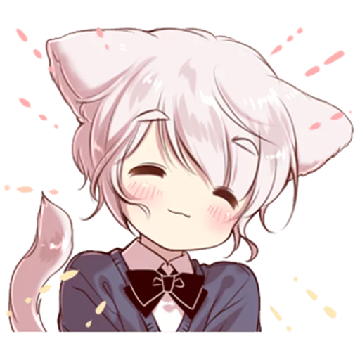 Telegram Sticker «Cute cat ear boy» 😊