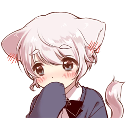Емодзі Cute cat ear boy 😳