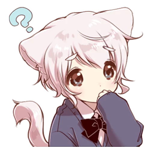 Telegram Sticker «Cute cat ear boy» 🤔