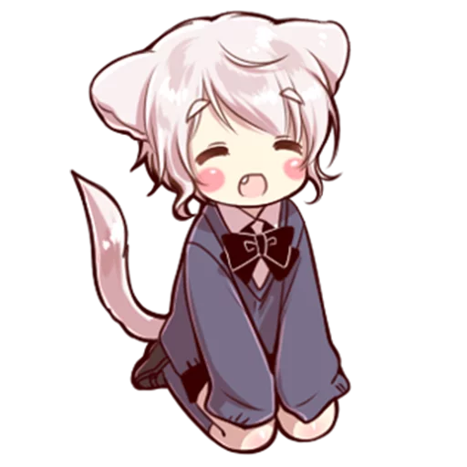 Эмодзи Cute cat ear boy 😸