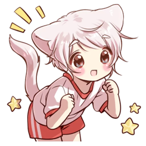 Telegram Sticker «Cute cat ear boy» 😃