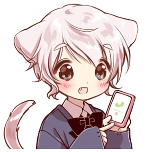 Емодзі Cute cat ear boy 📱