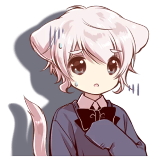 Эмодзи Cute cat ear boy 😥
