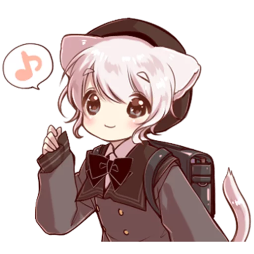 Емодзі Cute cat ear boy 😊