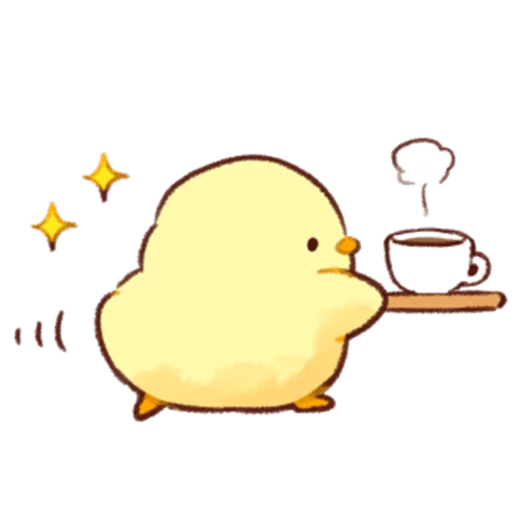 Soft and cute chick emoji ☕️