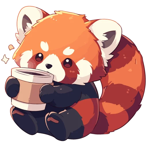 Red pandas sticker ☕️