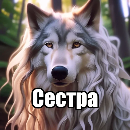 Стікер Telegram «Волчьи мемы» 👧