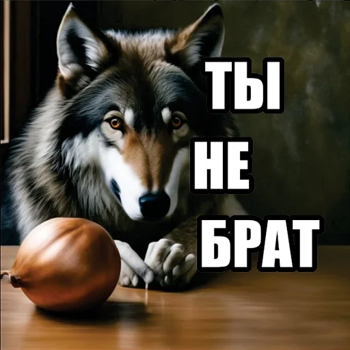 Telegram stiker «Волчьи мемы» 💢