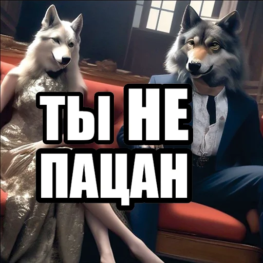 Telegram stiker «Волчьи мемы» 👧