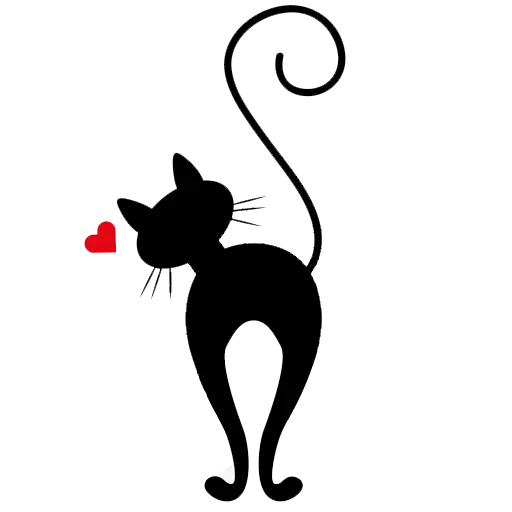 Telegram stiker «Black cat ✌️» 👇