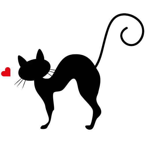 Telegram stiker «Black cat ✌️» 🤜