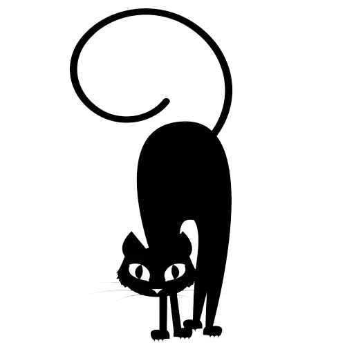 Telegram stiker «Black cat ✌️» 😕