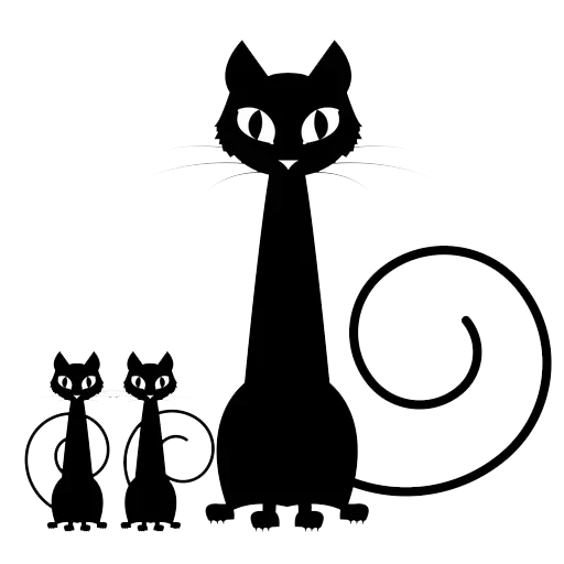 Telegram Sticker «Black cat ✌️» 😒