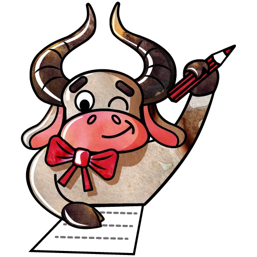 Стикер Telegram «новогодний бык» 🐂