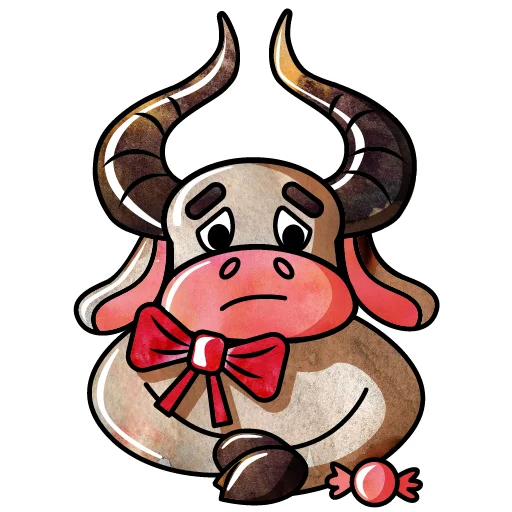 Telegram Sticker «новогодний бык» 🐮
