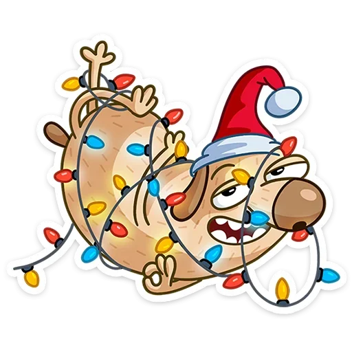 Telegram stiker «Новогодний Дигги» ☺