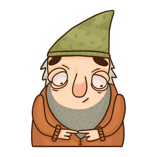 Telegram stikerlari Grumpy Gnome