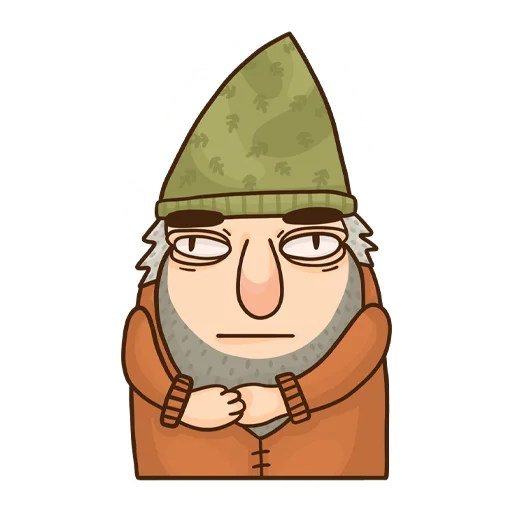 Telegram Sticker «Grumpy Gnome» 😐