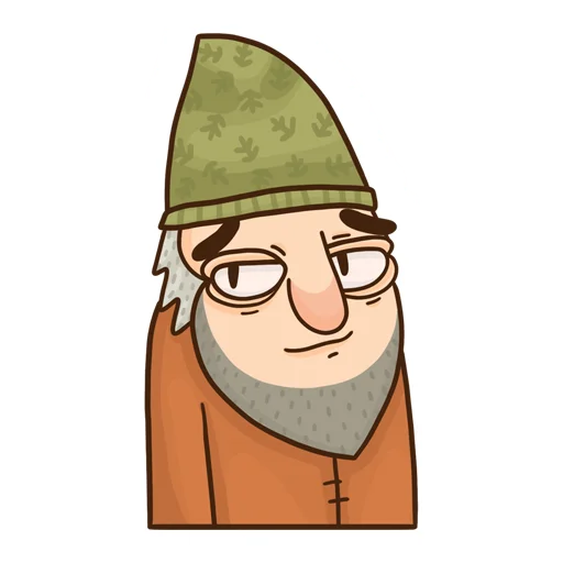 Telegram Sticker «Grumpy Gnome» 😋