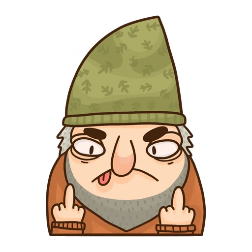 Telegram Sticker «Grumpy Gnome» 🤬