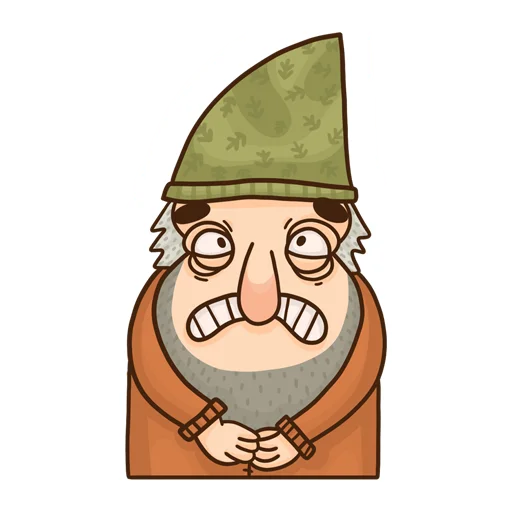 Telegram Sticker «Grumpy Gnome» 😬