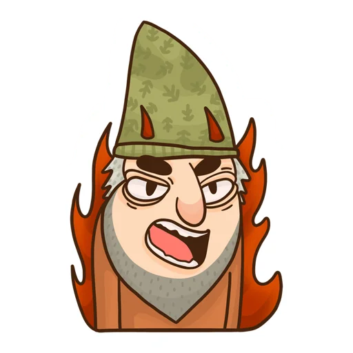 Telegram Sticker «Grumpy Gnome» 👿