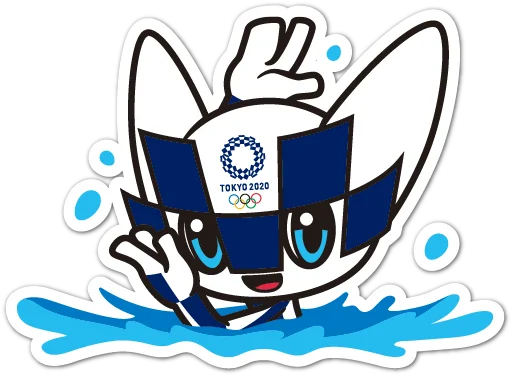 Summer Olympics 2020 Miraitowa emoji 🏊‍♀️