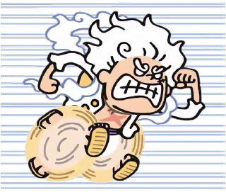 One Piece Luffy Gear 5 stiker 🏃