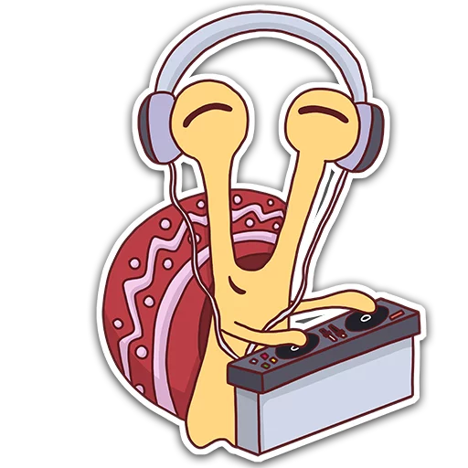 Telegram stiker «Oscar the snail» 🎧
