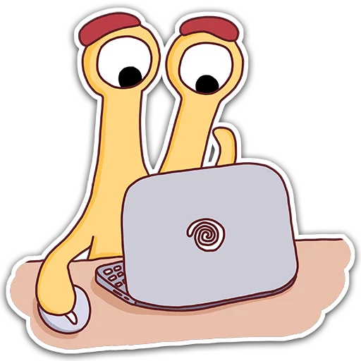 Telegram Sticker «Oscar the snail» 💻