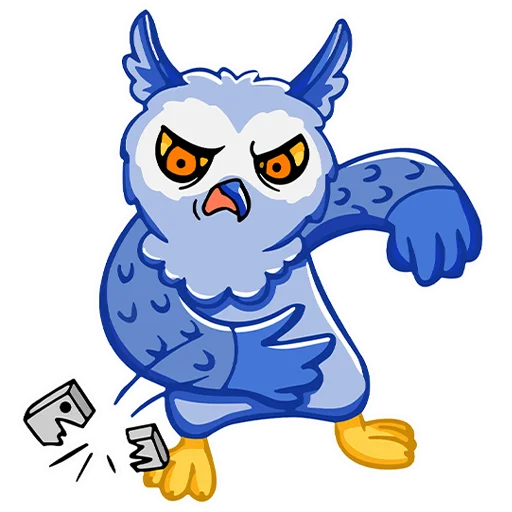 Telegram stiker «Owl Madness» 😡