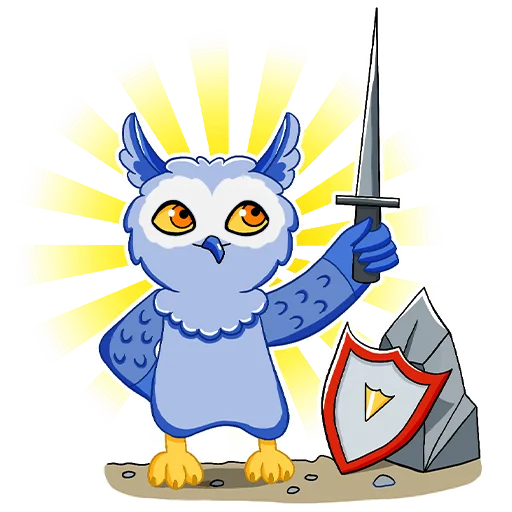 Telegram Sticker «Owl Madness» ⚔️