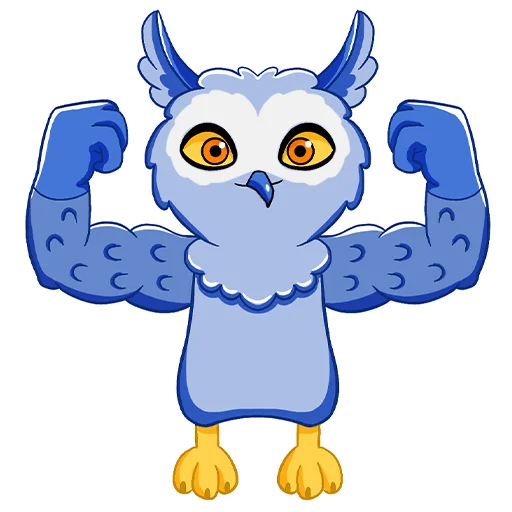 Стикер Telegram «Owl Madness» 💪