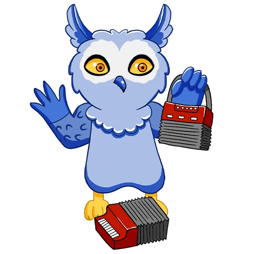 Telegram stiker «Owl Madness» 🪗