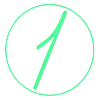 Telegram emojisi «Зеленый шрифт» 1⃣